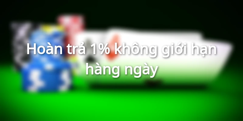 Nhận hoàn tiền 1% cho mọi trò chơi mỗi ngày